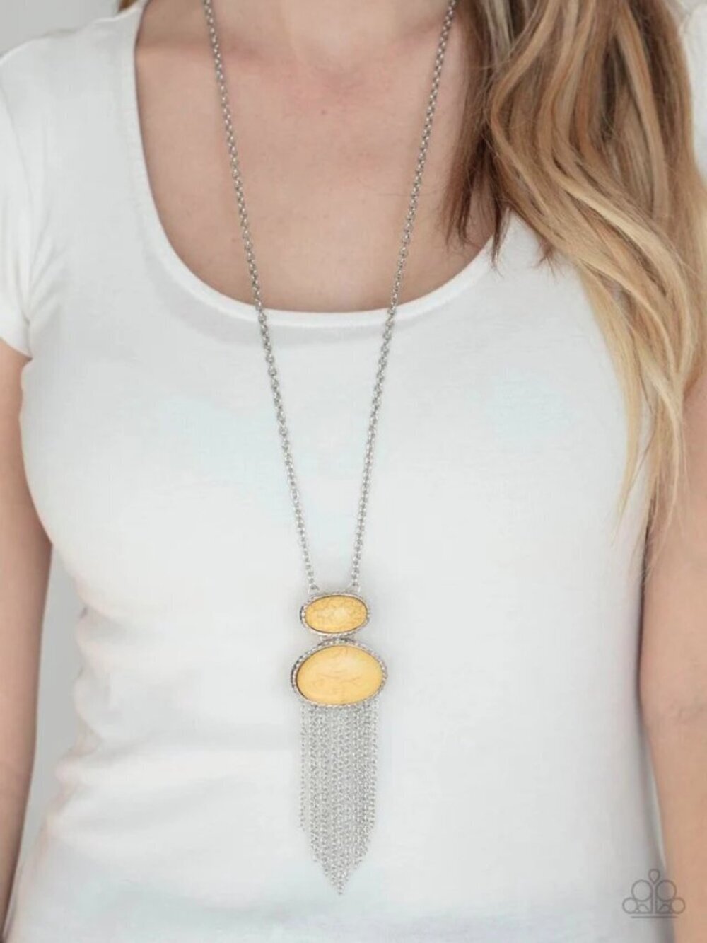 Paparazzi Jewelry Accessories - Meet Me At Sunset - Yellow Necklace - Viintage